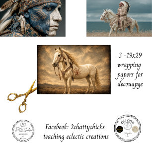 Native Spirt 3 Tribal Western Designs Wrapping Pa Paper Sheet