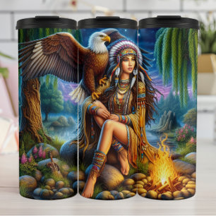 Native Starlight Vigil by Arizona Campfire. Thermal Tumbler
