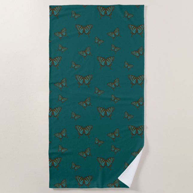 Native Swallowtail Beach Towel (Front)