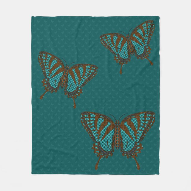 Native Swallowtail Fleece Blanket (Front)