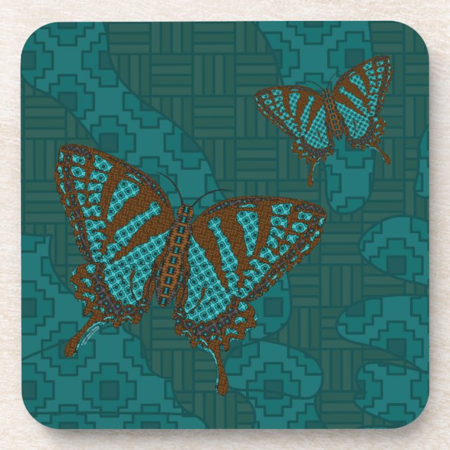 Native Swallowtail Square Coaster (Front)