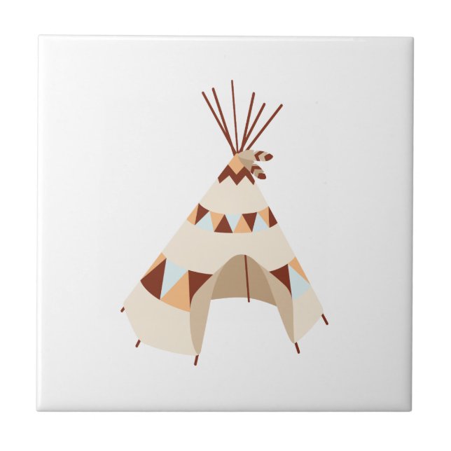 Native Teepee Ceramic Tile (Front)