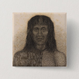 Native, Terra del Fuego, Argentina and Chile 15 Cm Square Badge