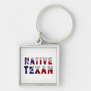Native Texan Flag Key Ring