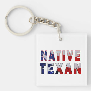 Native Texan Flag Key Ring