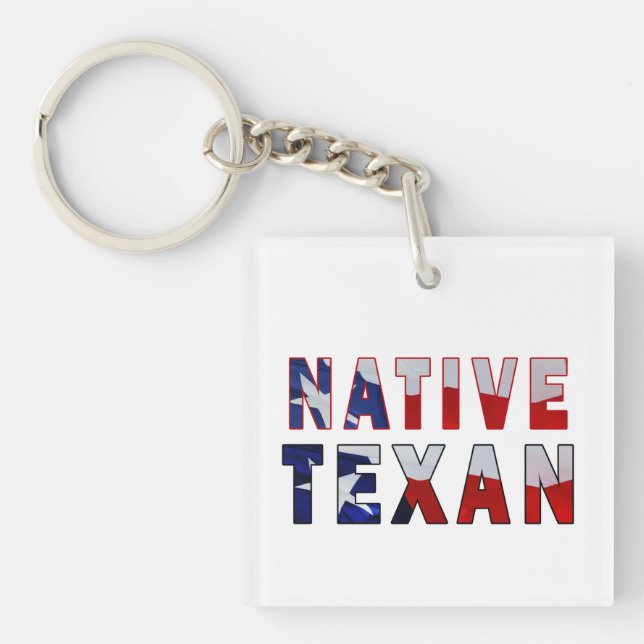 Native Texan Flag Key Ring (Front)