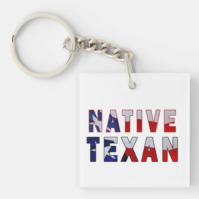 Native Texan Flag Key Ring (Front)