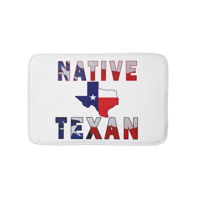 Native Texan Flag Map Bath Mat (Front)