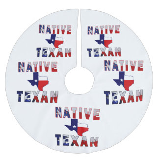 Native Texan Flag Map Brushed Polyester Tree Skirt
