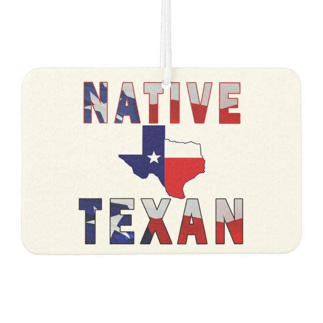 Native Texan Flag Map Car Air Freshener (Front)