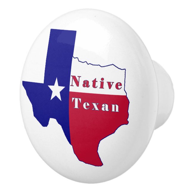 Native Texan Flag Map Ceramic Knob (Right)
