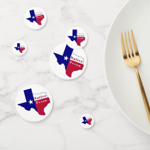 Native Texan Flag Map Confetti