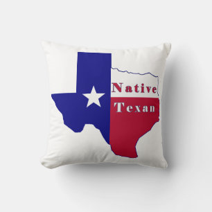 Native Texan Flag Map Cushion