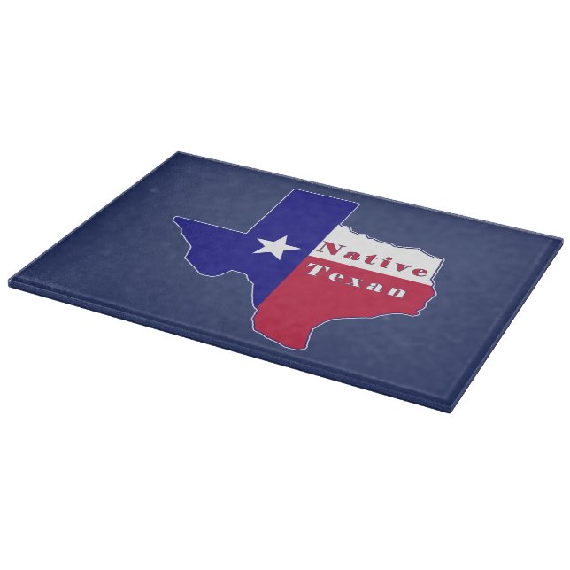 Native Texan Flag Map Cutting Board (Corner)