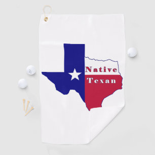 Native Texan Flag Map Golf Towel