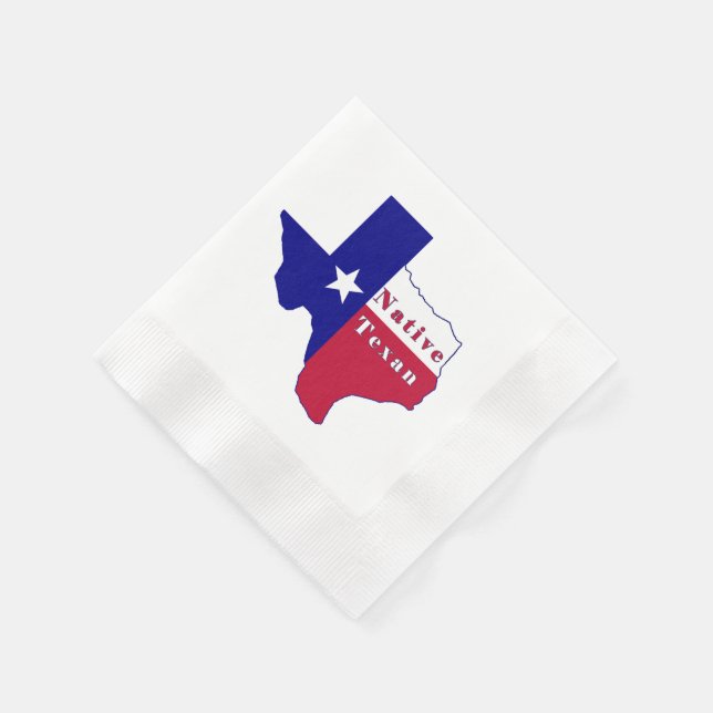 Native Texan Flag Map Napkin (Corner)