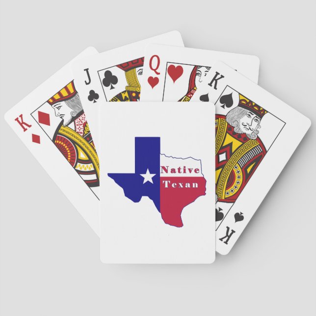 Native Texan Flag Map Playing Cards (Back)