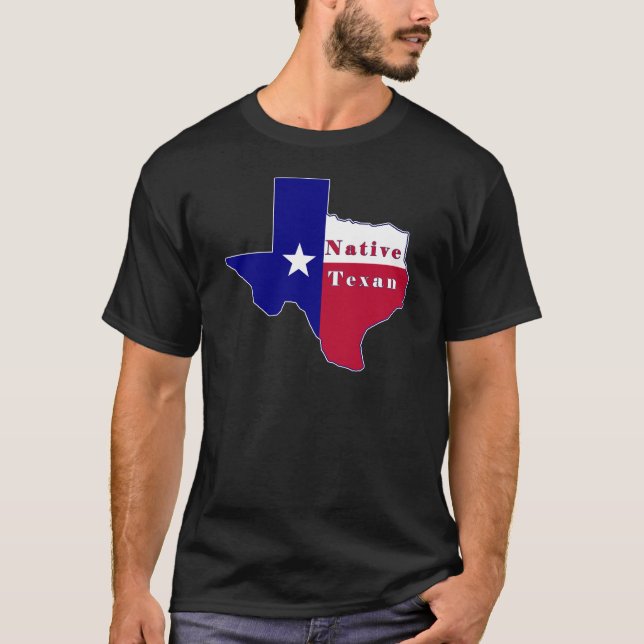 Native Texan Flag Map T-Shirt (Front)