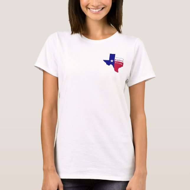 Native Texan Flag Map T-Shirt (Front)
