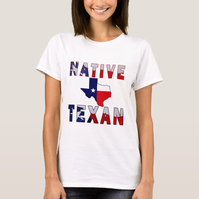 Native Texan Flag Map T-Shirt (Front)