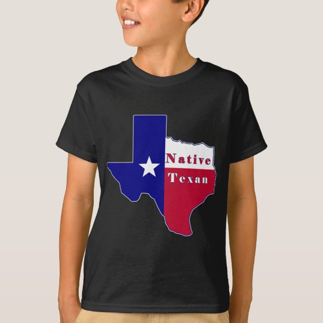 Native Texan Flag Map T-Shirt (Front)