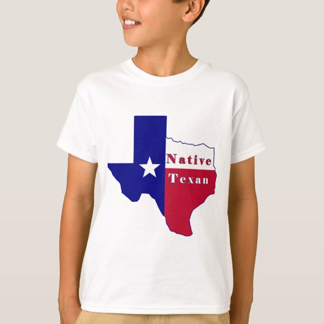 Native Texan Flag Map T-Shirt (Front)