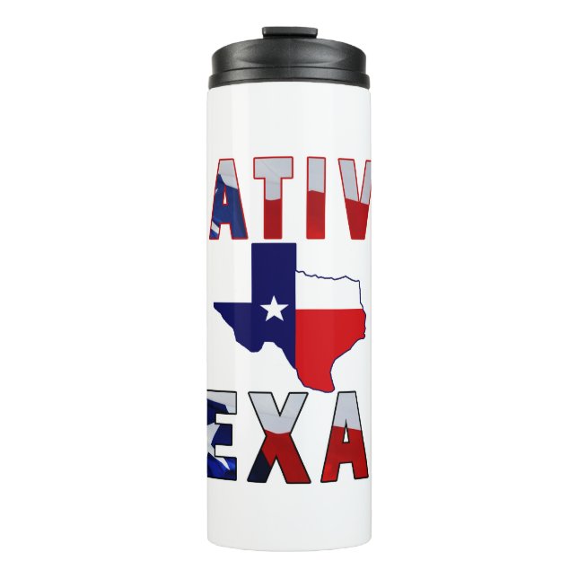 Native Texan Flag Map Thermal Tumbler (Front)
