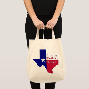 Native Texan Flag Map Tote Bag