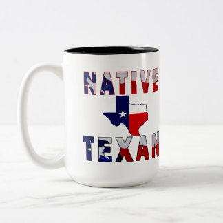 Native Texan Flag Map Two-Tone Coffee Mug
