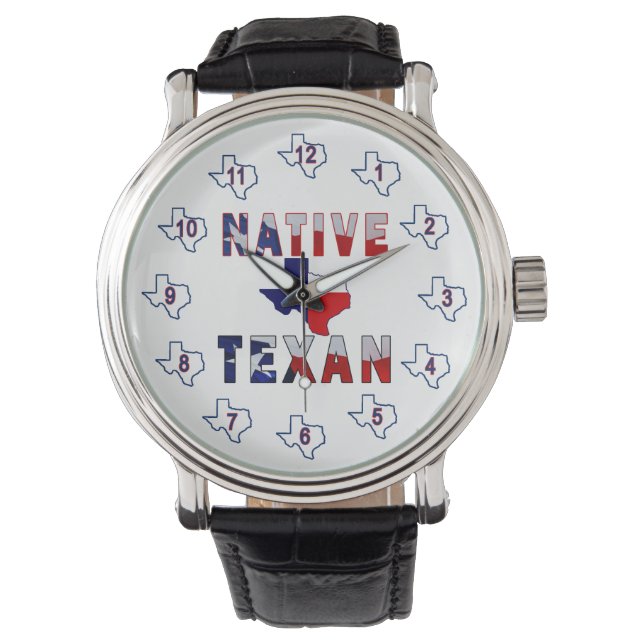 Native Texan Flag Map Watch (Front)