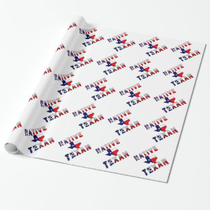Native Texan Flag Map Wrapping Paper