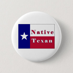 Native Texan Lone Star Flag 6 Cm Round Badge