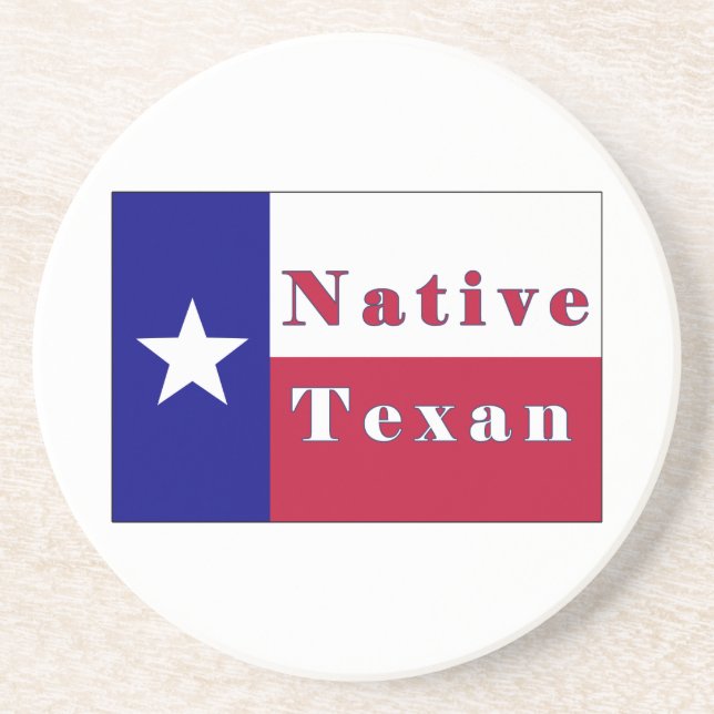 Native Texan Lone Star Flag Coaster (Front)