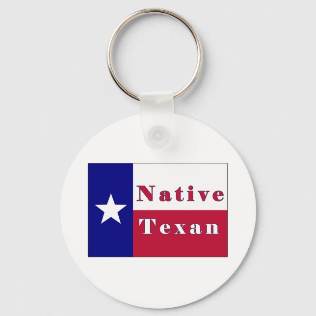 Native Texan Lone Star Flag Key Ring (Front)