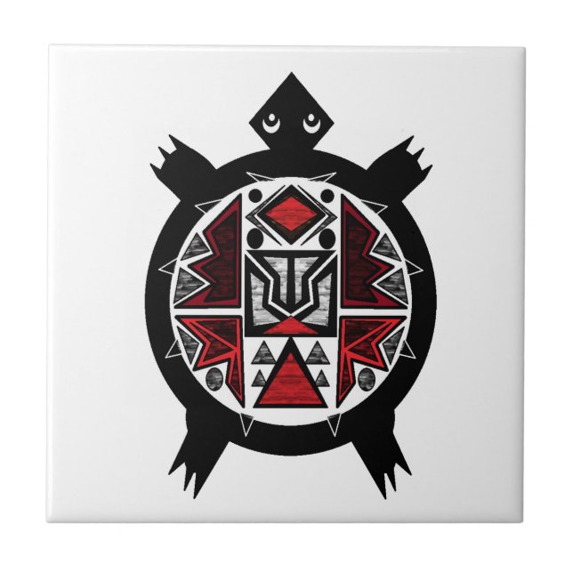 Native tortoise tribute ceramic tile (Front)