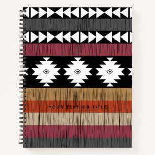 Native Tribal Colourful Lines Pattern Notebook