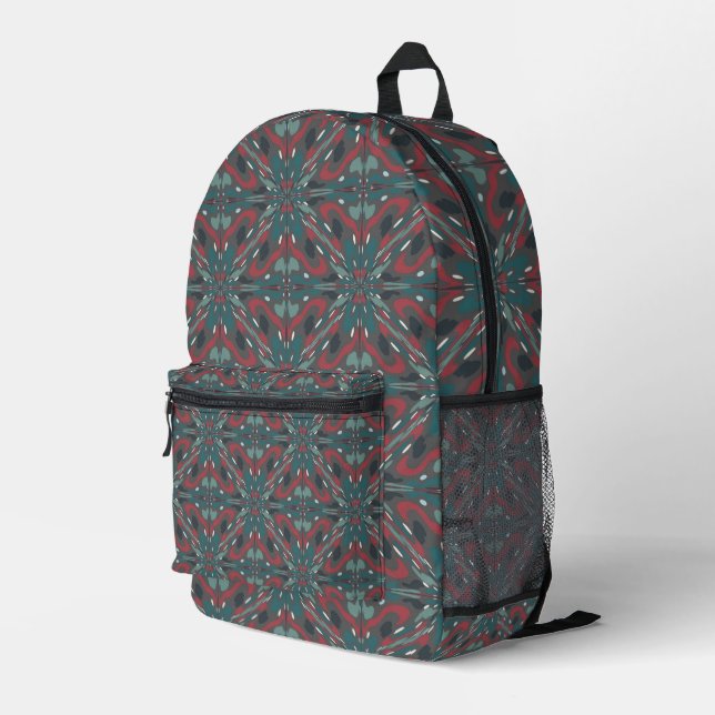 Native Tribal Southwestern Colours Pattern Printed Backpack (Back Corner Right)