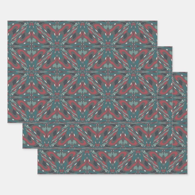 Native Tribal Southwestern Colours Pattern Wrapping Paper Sheet (Set)