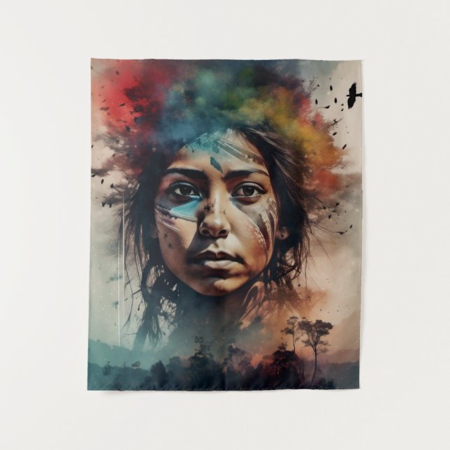 Native Tribal Spirit Tapestry (Front)