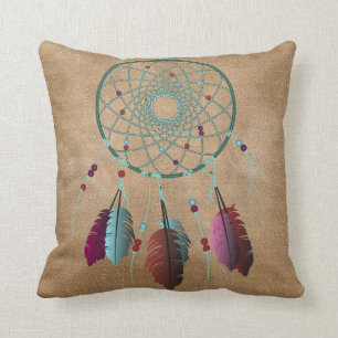 Native Turquoise Purple Dream Catcher Cushion