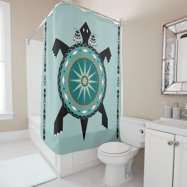 Native Turtle Shower Curtain (In Situ)