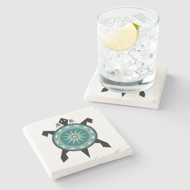 Native Turtle Stone Coaster (Side)