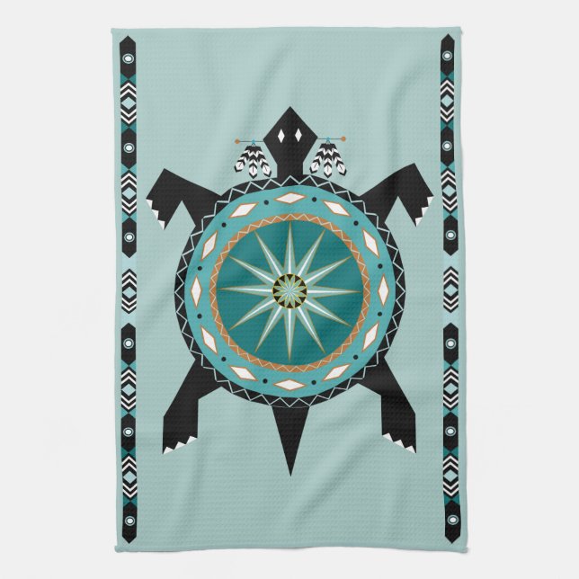 Native Turtle Tea Towel (Vertical)