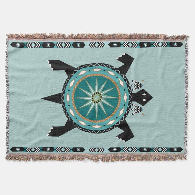 Native Turtle  Throw Blanket (Front)