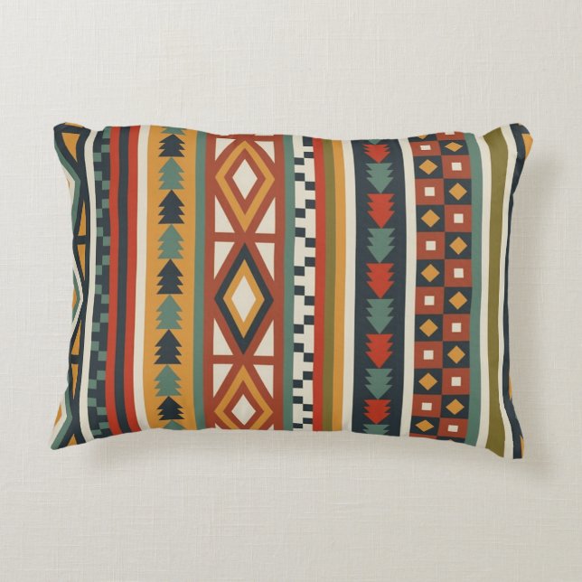Native Warrior Accent Pillow (Back)