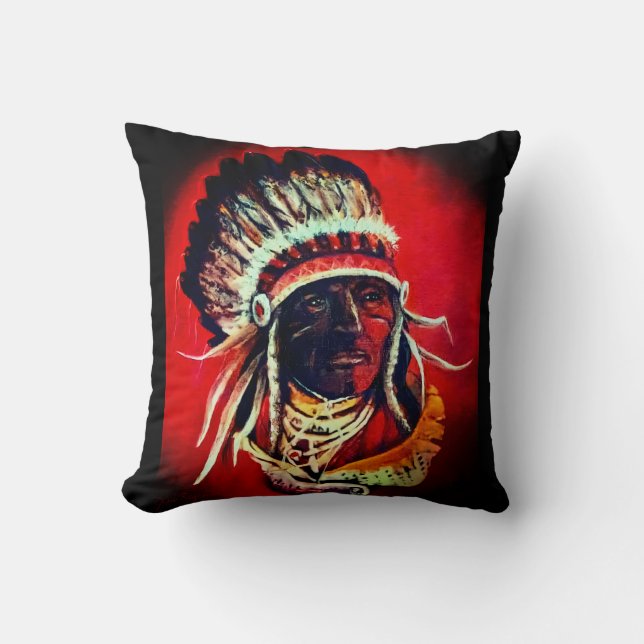 "Native Warrior" Cushion (Front)