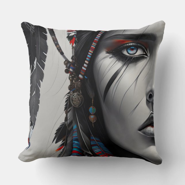 Native Warrior Cushion (Front)