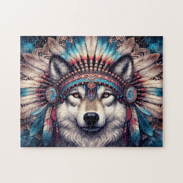 Native Wolf Jigsaw Puzzle (Horizontal)