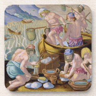 Natives Fishing for Giant Clams on the Indus, plat Coaster