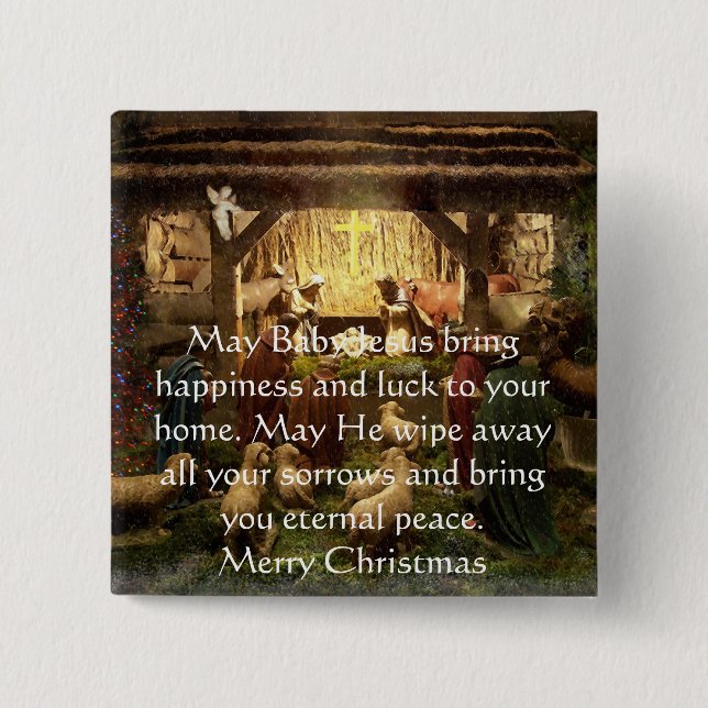 Nativity 15 Cm Square Badge (Front)